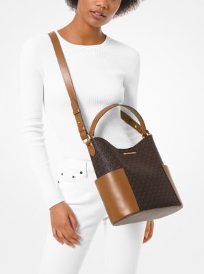 Michael Michael Kors Brown/Acorn Bedford Medium Logo Tote