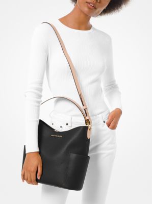 Bedford Medium Two Tone Pebbled Leather Shoulder Bag Michael