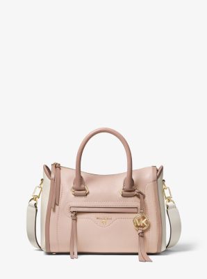 Carine Small Color-Block Pebbled Leather Satchel | Michael Kors