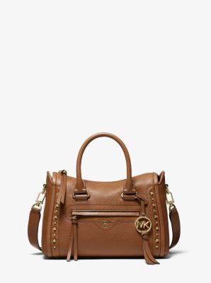 Carine Small Studded Pebbled Leather Satchel | Michael Kors
