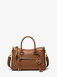 Carine Small Studded Pebbled Leather Satchel - LUGGAGE - 30S0GCCS1T