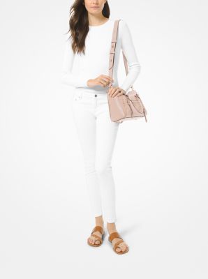 Carine small studded pebbled leather satchel deals