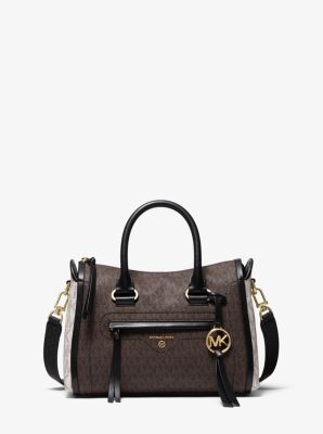 Carine Small Tri-Color Logo Satchel