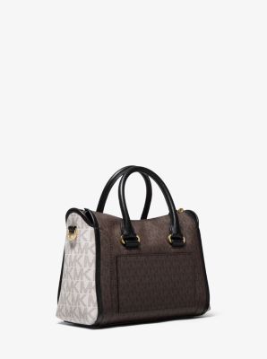 Carine Small Tri-Color Logo Satchel