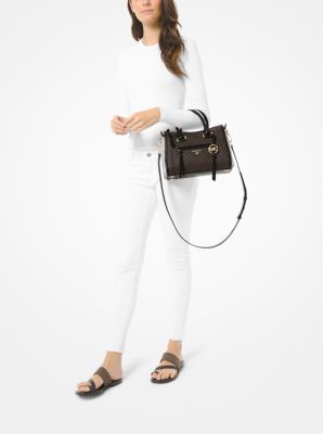 Carine Small Tri-Color Logo Satchel