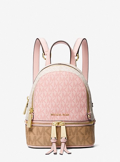 Michael Michael Kors Rhea Mini Color-Block Logo Backpack - Pink