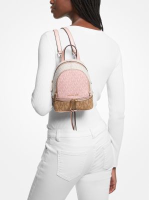 Rhea Mini Color Block Logo Backpack Michael Kors Canada