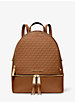 Rhea Medium Debossed Logo Leather Backpack image number 0