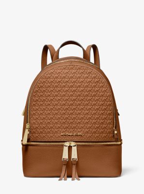 rhea medium logo and leather backpack