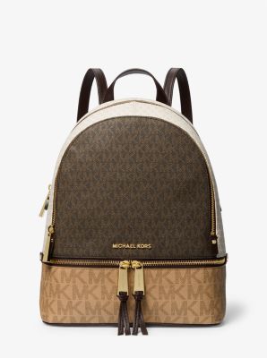 Rhea Medium Color Block Logo Backpack Michael Kors Canada