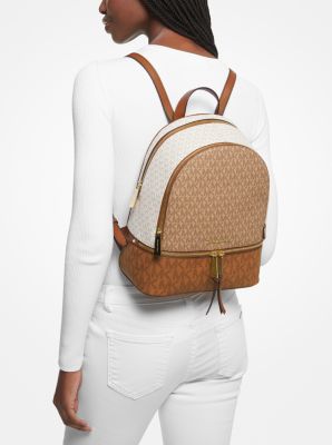Rhea Medium Color-Block Logo Backpack image number 1