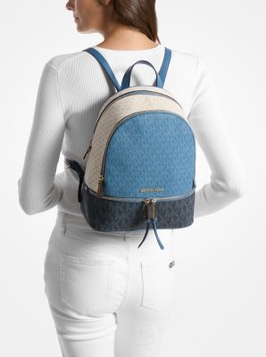 Rhea Medium Color-Block Logo Backpack image number 3