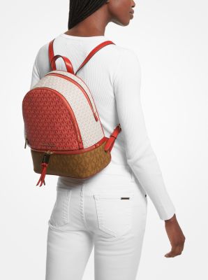 Rhea Medium Color-Block Logo Backpack image number 3