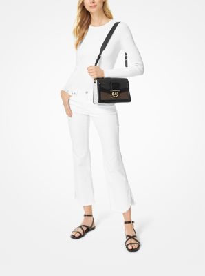 Jessie medium logo best sale and leather shoulder bag