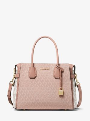 michael kors mercer medium logo belted satchel