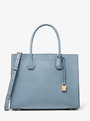 Mercer Large Saffiano Leather Tote Bag - PALE BLUE - 30S0GM9T7L