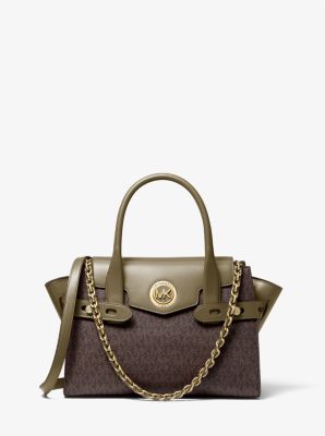 Michael michael kors carmen discount small flap belted leather satchel