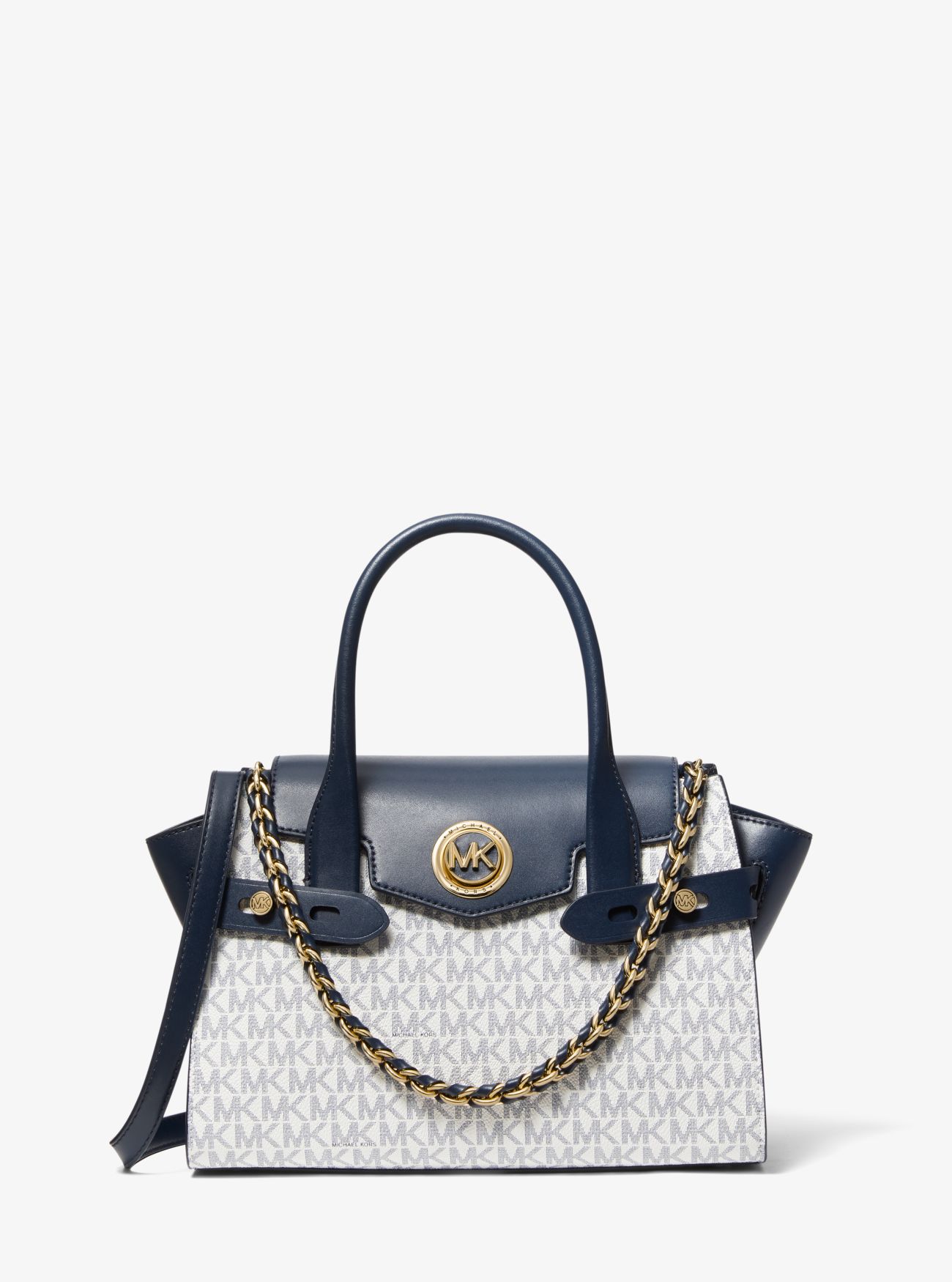 Carmen Small Logo And Leather Belted Satchel | Michael Kors