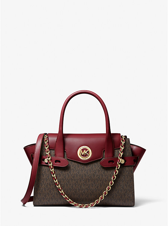 Carmen Small Logo and Leather Belted Satchel image number 0