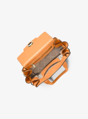Michael kors carmen small logo and leather belted satchel hotsell