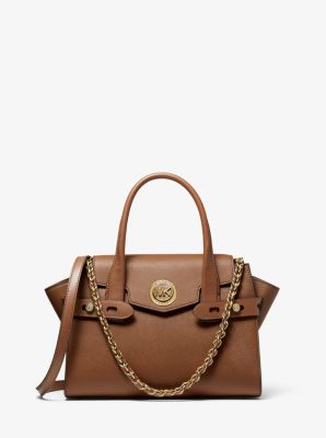 Carmen Small Saffiano Leather Belted Satchel 