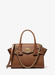 Carmen Small Saffiano Leather Belted Satchel  - LUGGAGE - 30S0GNMS1L
