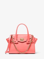 Carmen Small Saffiano Leather Belted Satchel  - PINK GRAPEFRUIT - 30S0GNMS1L