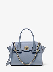 Carmen Small Saffiano Leather Belted Satchel  - PALE BLUE - 30S0GNMS1L