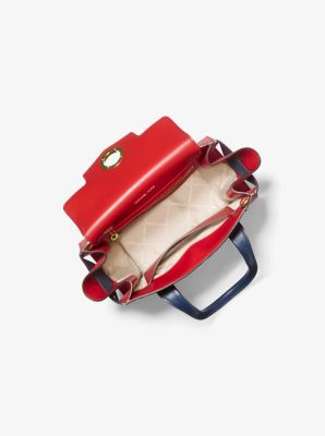 Henkeltasche Carmen Small aus Saffianleder in Blockfarben mit Gürteldetails image number 1