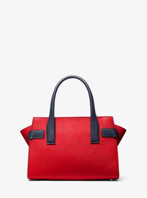 Henkeltasche Carmen Small aus Saffianleder in Blockfarben mit Gürteldetails image number 3