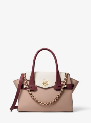 Carmen Small Color Block Saffiano Leather Belted Satchel Michael