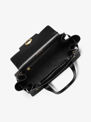 Carmen Large Saffiano Leather Belted Satchel