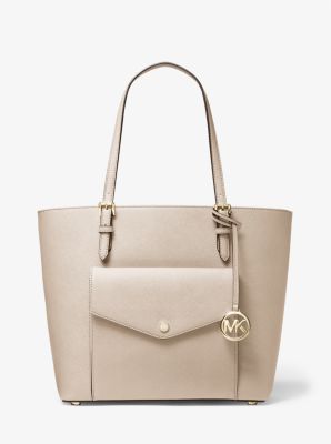 Jet Set Large Leather Pocket Tote Bag Michael Kors