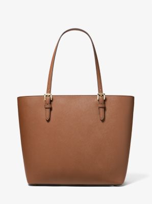 Bolso tote Jet Set grande de piel con bolsillo in LUGGAGE | Michael Kors