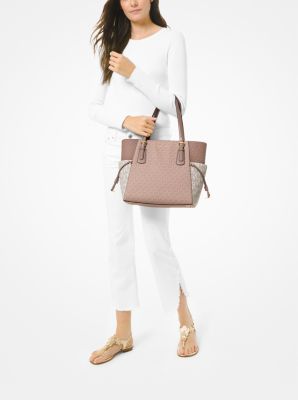 Buy Michael Kors Voyager Medium Colourblock Tote Bag, Rose Gold & White  Color Women