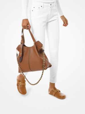 michael michael kors astor pebbled leather shoulder bag