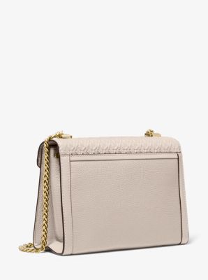 whitney logo pebble leather shoulder bag