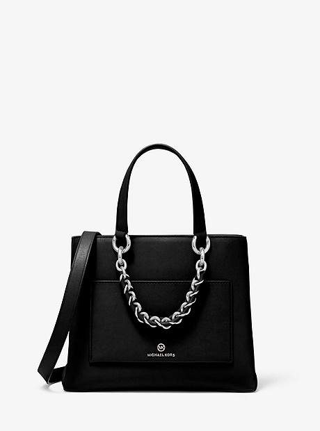 Cece Small Leather Chain Messenger Bag  - BLACK - 30S0S0EM0L