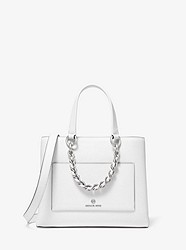 Cece Small Leather Chain Messenger Bag  - OPTIC WHITE - 30S0S0EM0L