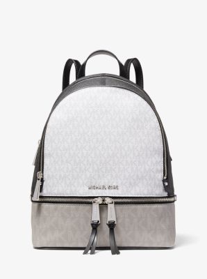 black and white michael kors backpack
