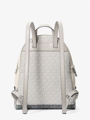 Rhea Medium Color-Block Logo Backpack