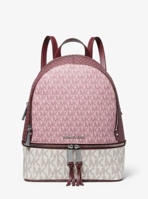Michael Kors S Rhea Zip Medium Backpack Leather Bag in Pink
