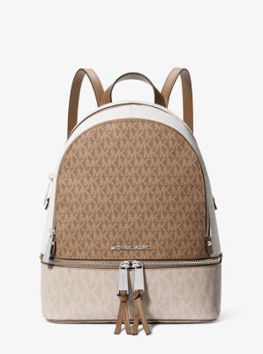 Rhea Medium Color-Block Logo Backpack image number 0