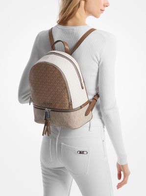 Rhea Medium Color-Block Logo Backpack image number 3