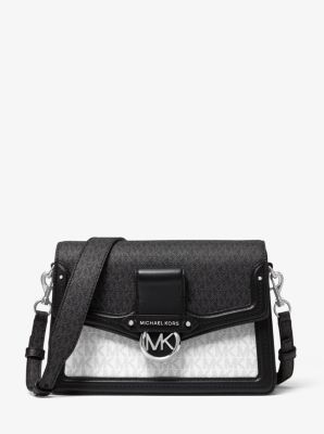 Michael kors jessie medium logo and leather shoulder bag sale