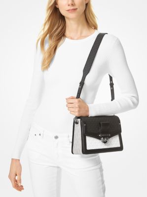 Jessie Medium Two Tone Logo Shoulder Bag Michael Kors Canada