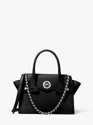 Carmen Small Saffiano Leather Belted Satchel  - BLACK - 30S0SNMS0L