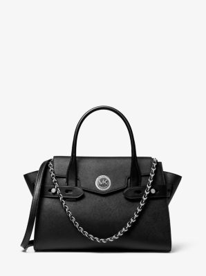 michael kors large satchel black saffiano leather