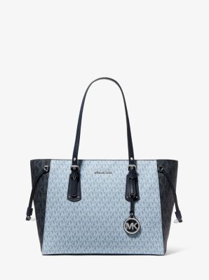 Voyager Medium Two Tone Logo Tote Bag Michael Kors