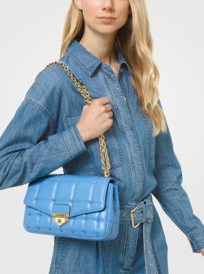Schultertasche Soho Large aus abgestepptem Leder mit Nieten image number 3
